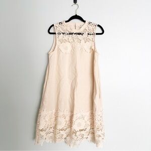 Penelope Rose Cream Linen Lace Dress